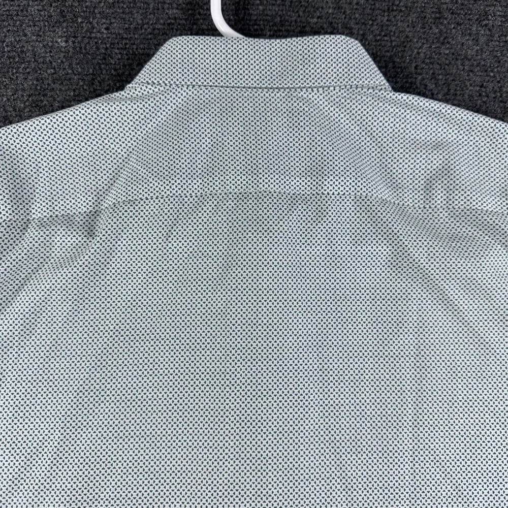 Banana Republic Button Down Mens L Large Tall Grey Geometric Non-Iron Slim Fit - Picture 11 of 14